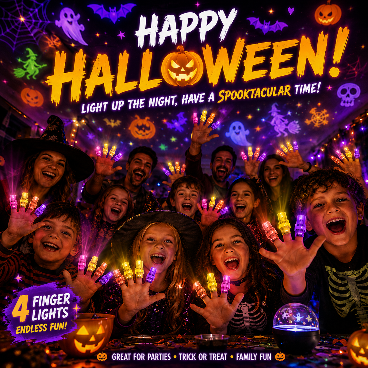 Billhol® 2026 Halloween Magic Finger Projector 😈 24+ Spooky Scenes Across 6 Immersive Worlds | Limited Edition