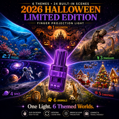 Billhol® 2026 Halloween Magic Finger Projector 😈 24+ Spooky Scenes Across 6 Immersive Worlds | Limited Edition